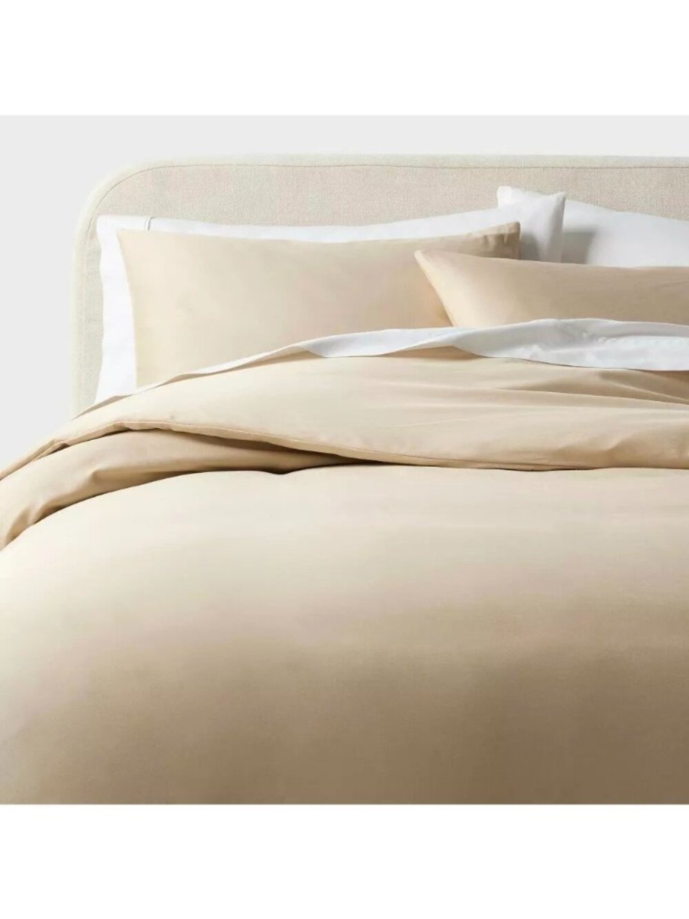 Threshold Natural Beige Cotton Sateen 3 Pc King Duvet Cover & Pillow Shams Set